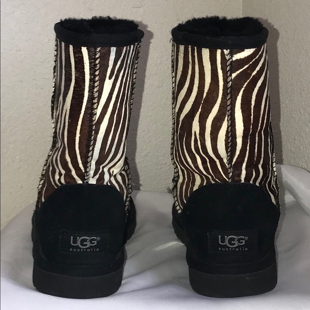 UGG Short Exotic Zebra print pony hair boots. Size 6 GUC - Picture 7 of 12